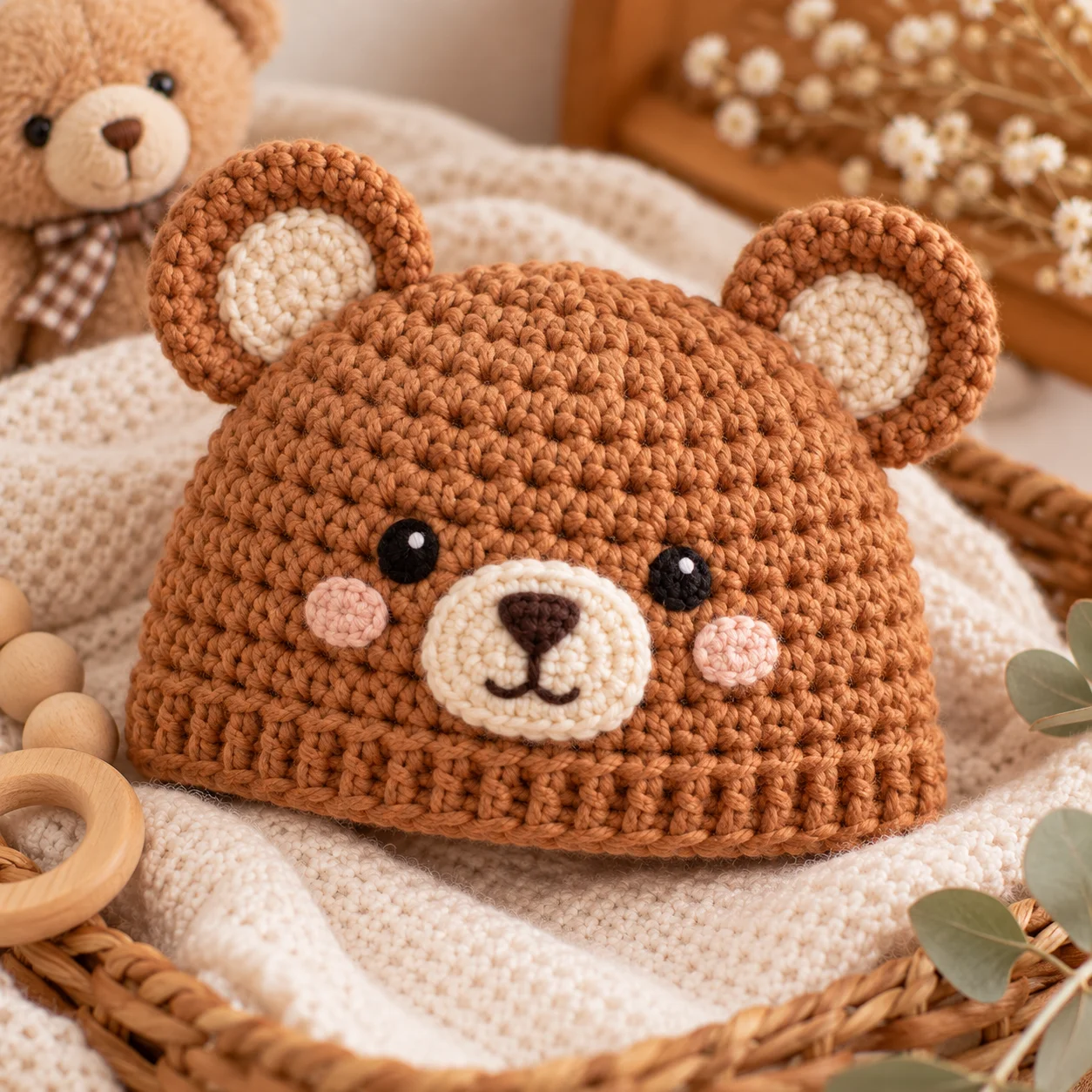 How to Crochet an Adorable Bear Beanie