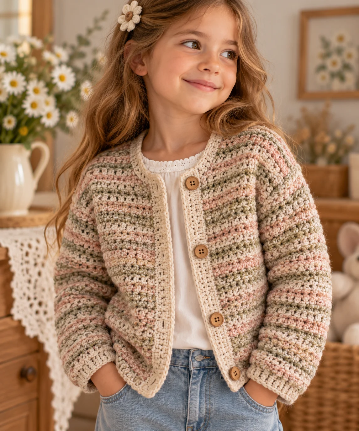 Crochet Riverbed Cardigan for Kids