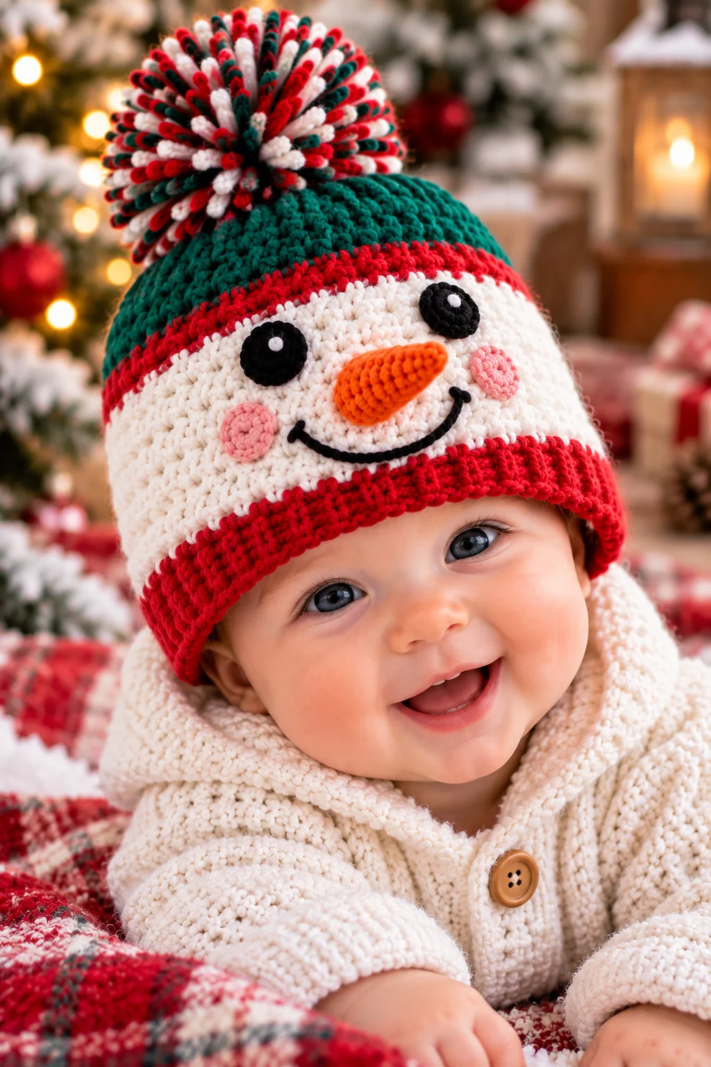 Snowman Hat With a Colorful Crown
