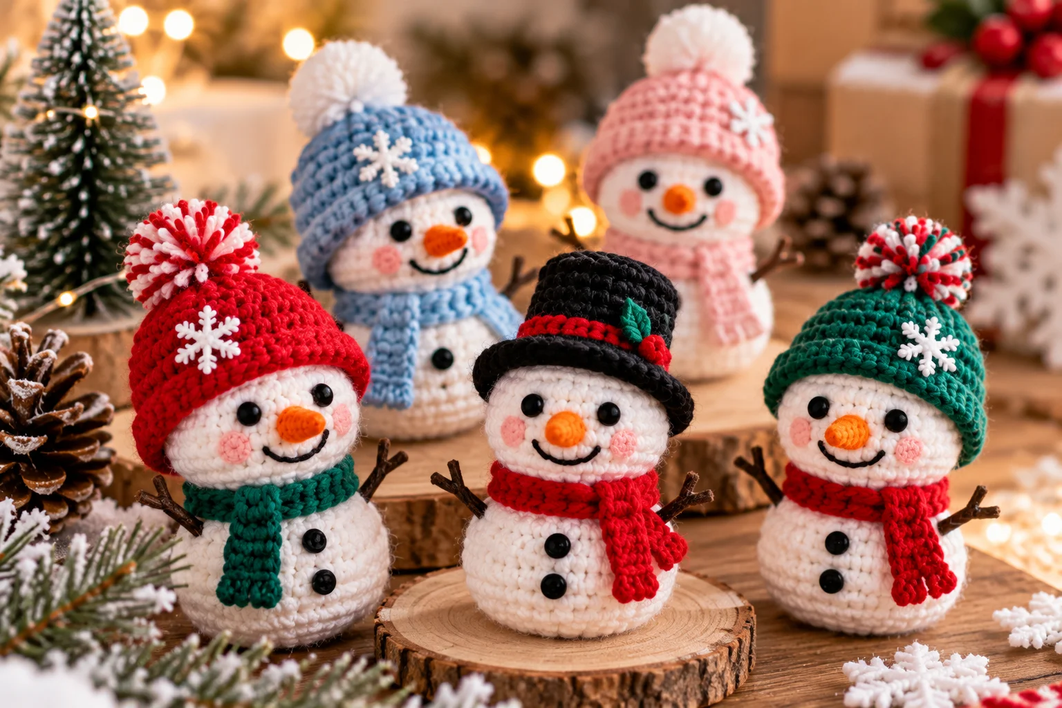 Mini Crochet Snowman Hat