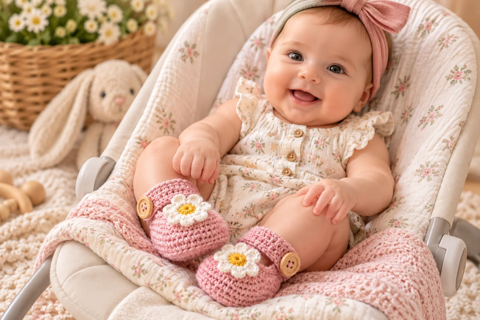 Little Daisy Crochet Baby Booties