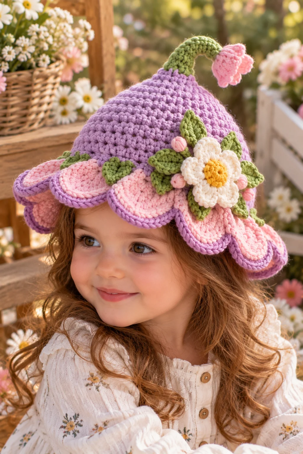 Crochet Fairy Flower Hat Pattern