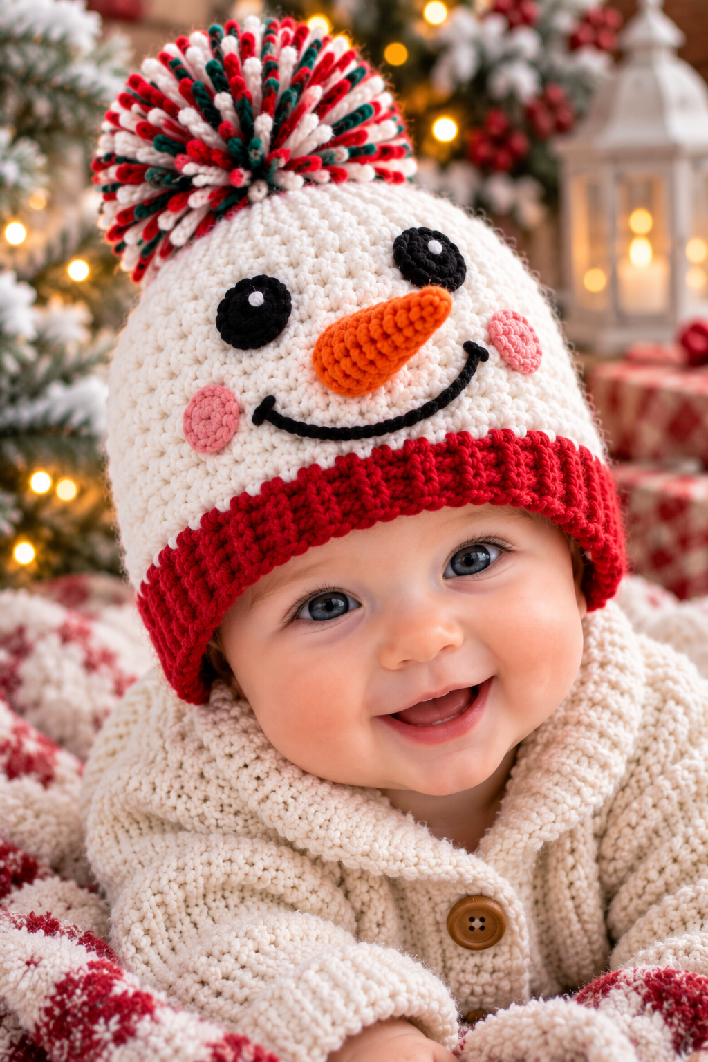 Crochet Snowman Beanie