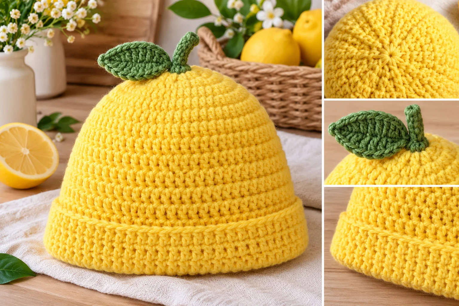 Easy Peasy Lemon Beanie Free Crochet Pattern
