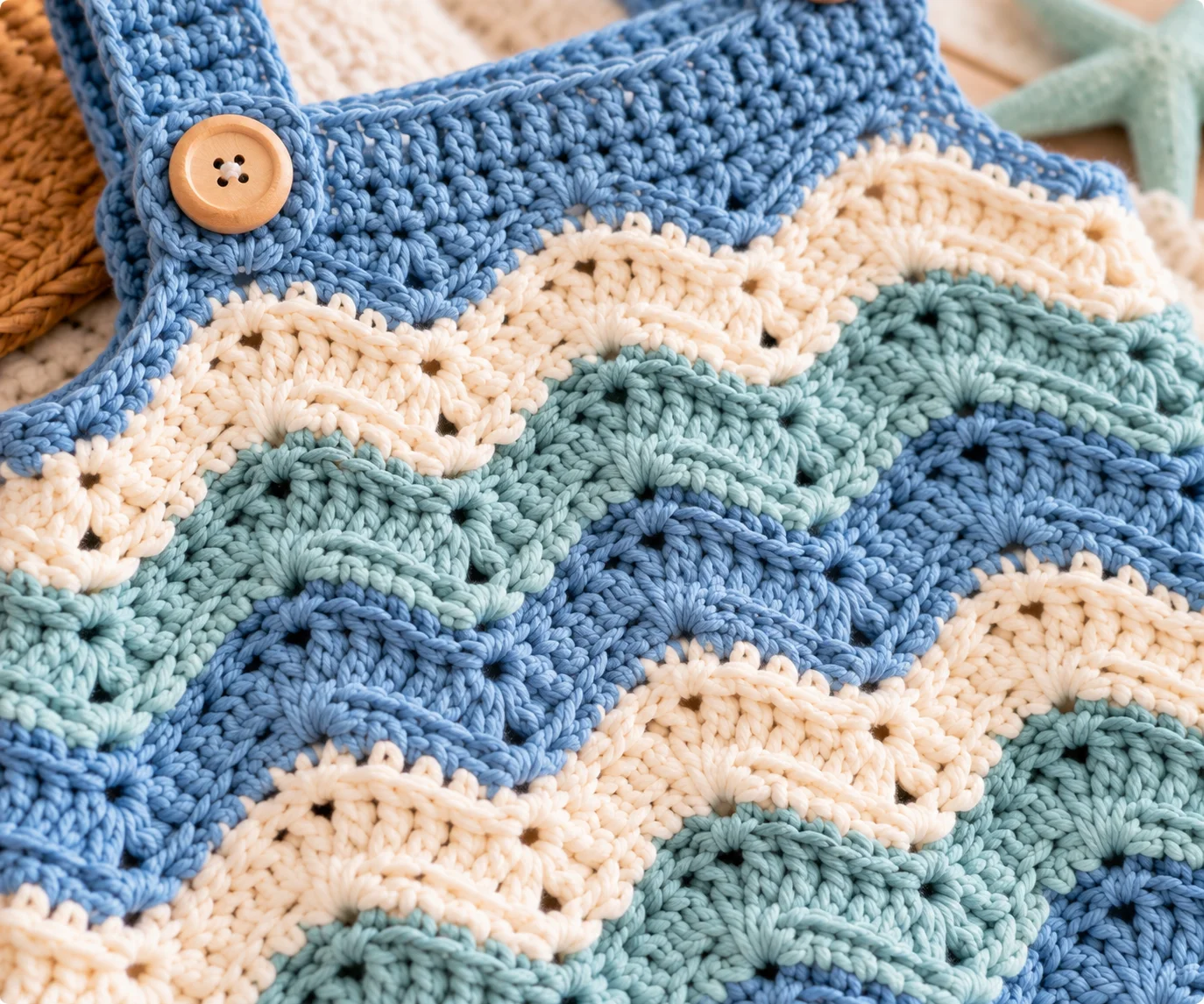 Ocean Waves Baby Romper