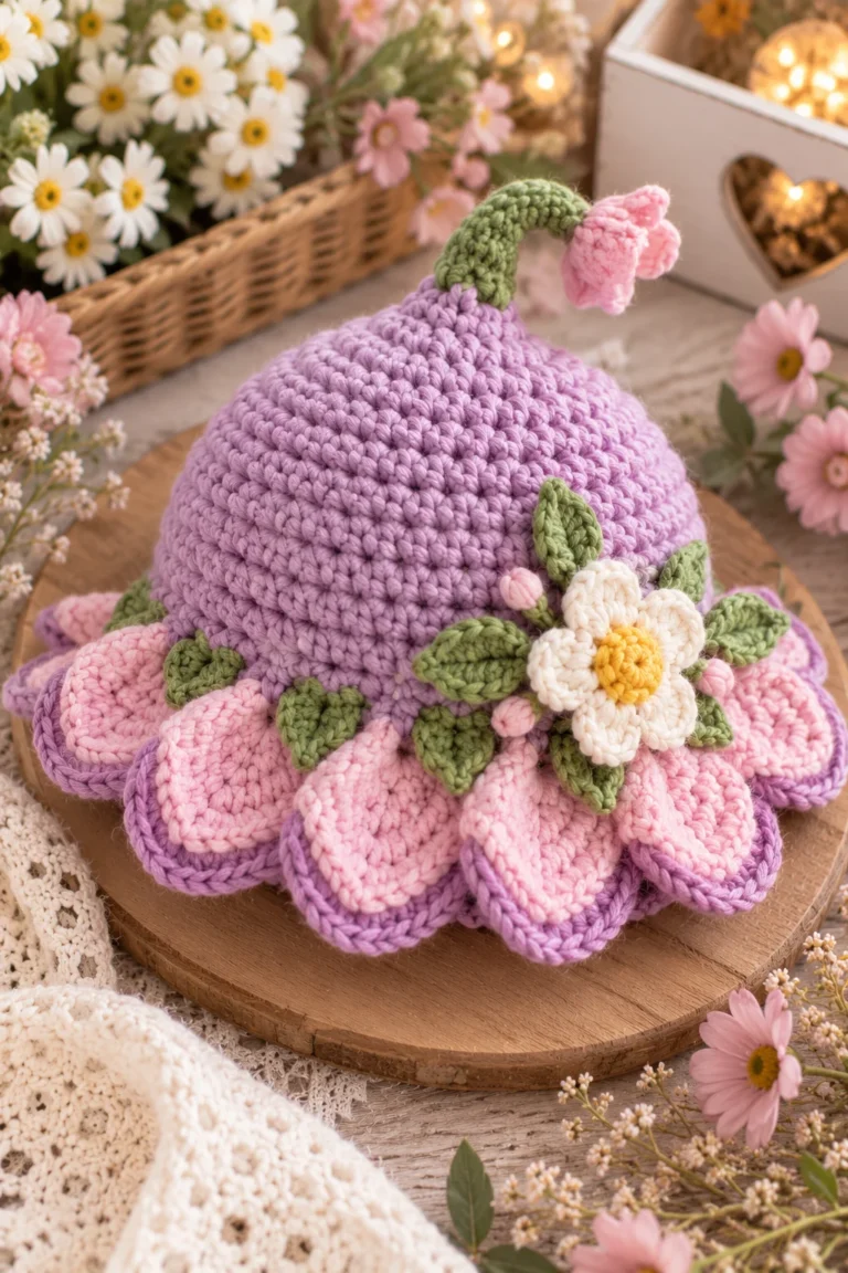 Crochet Fairy Flower Hat Pattern