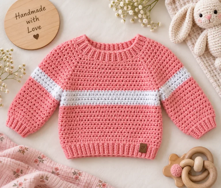 Crochet Simple Stripe Pullover Pattern for Beginners