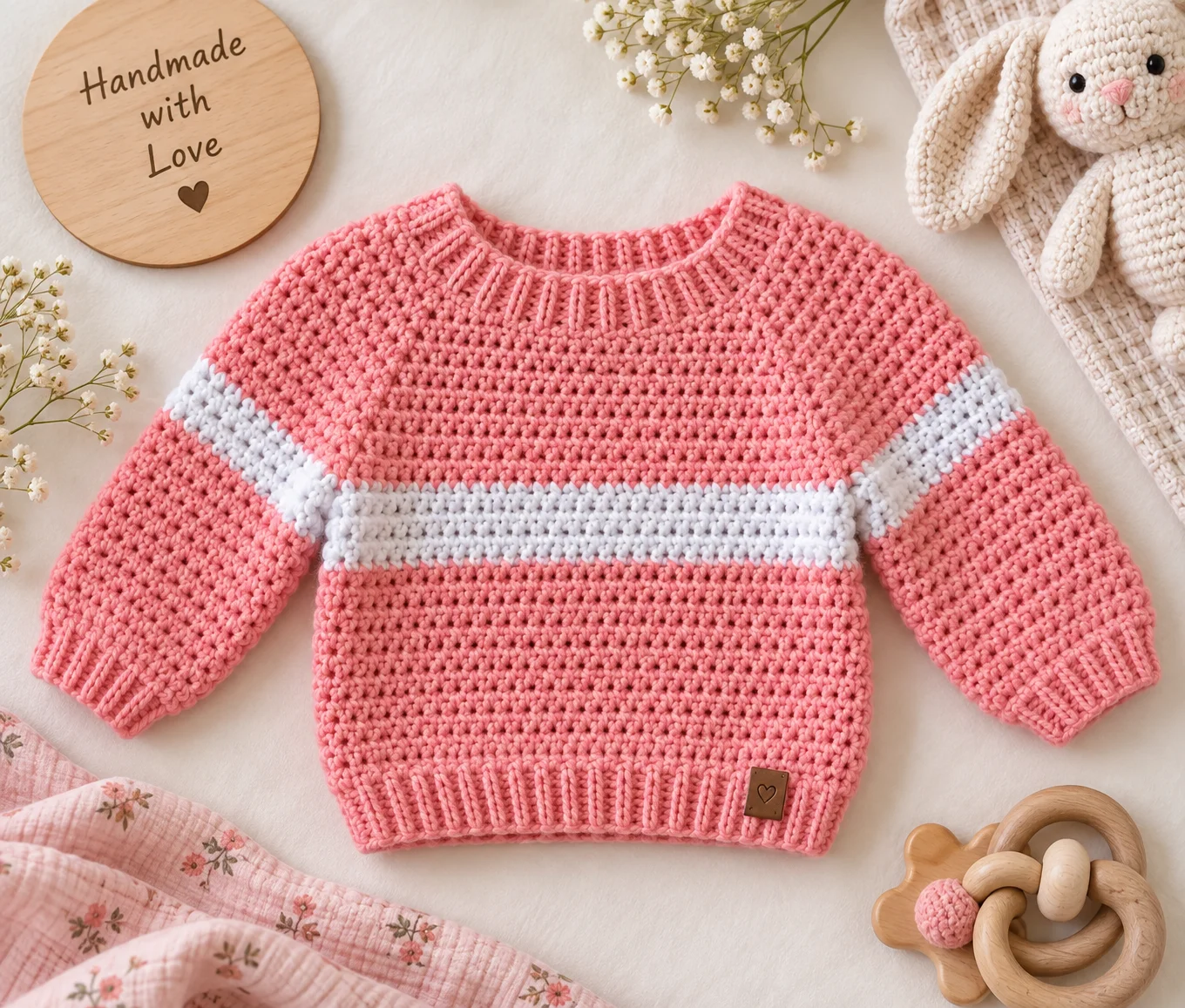 Crochet Simple Stripe Pullover Pattern for Beginners
