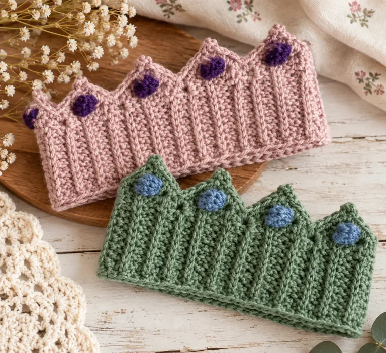 Free Crochet Crown Headband Ear Warmer Pattern – 3 Sizes