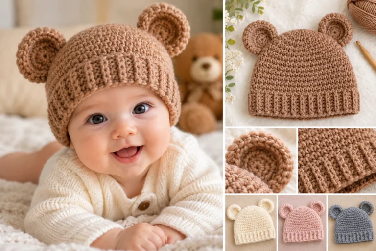 Baby Bear Crocheted Hat – Free Easy Crochet Pattern