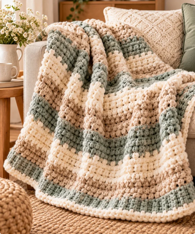 Chunky Crochet Blanket Free Pattern