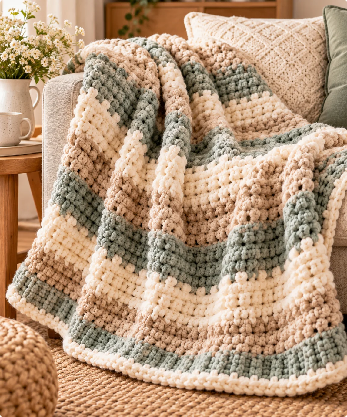 Chunky Crochet Blanket Free Pattern