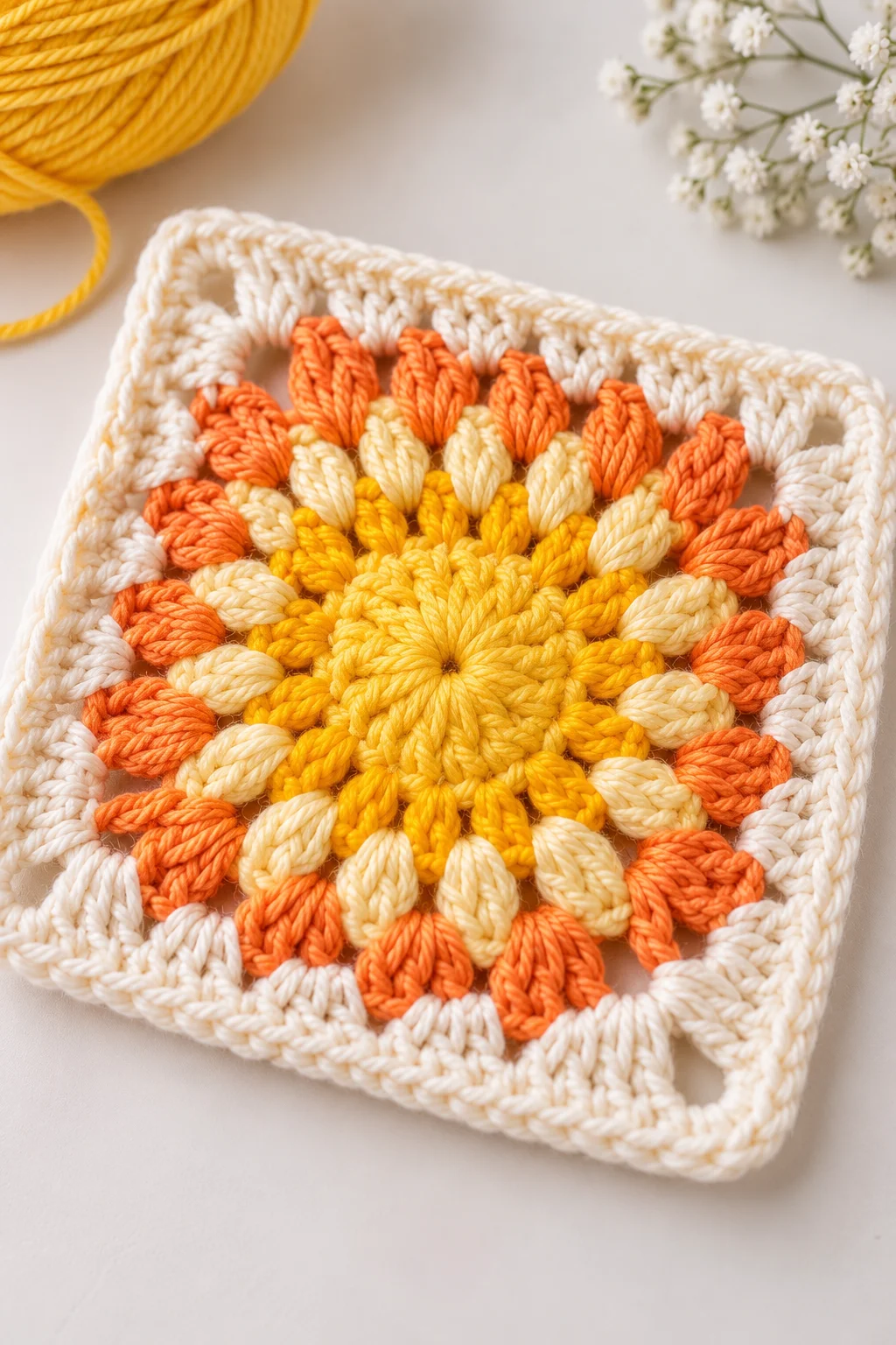 Sunshine Granny Square Crochet Pattern