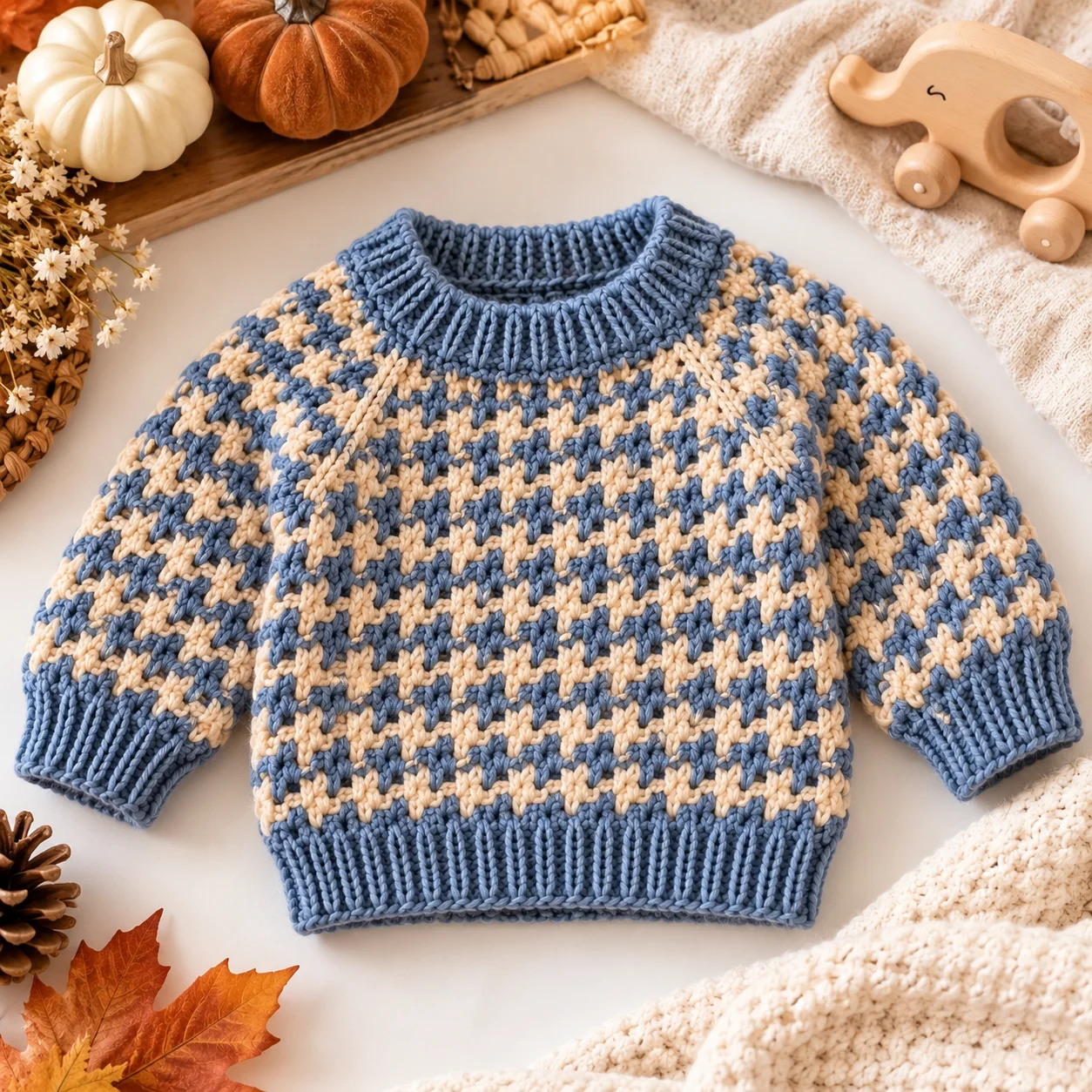Baby Jack’s Fall Houndstooth Sweater