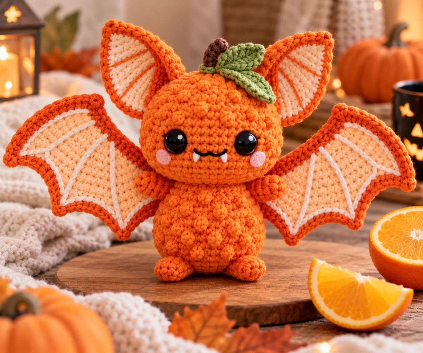 Orange Citrus Bat Amigurumi Free Crochet Pattern