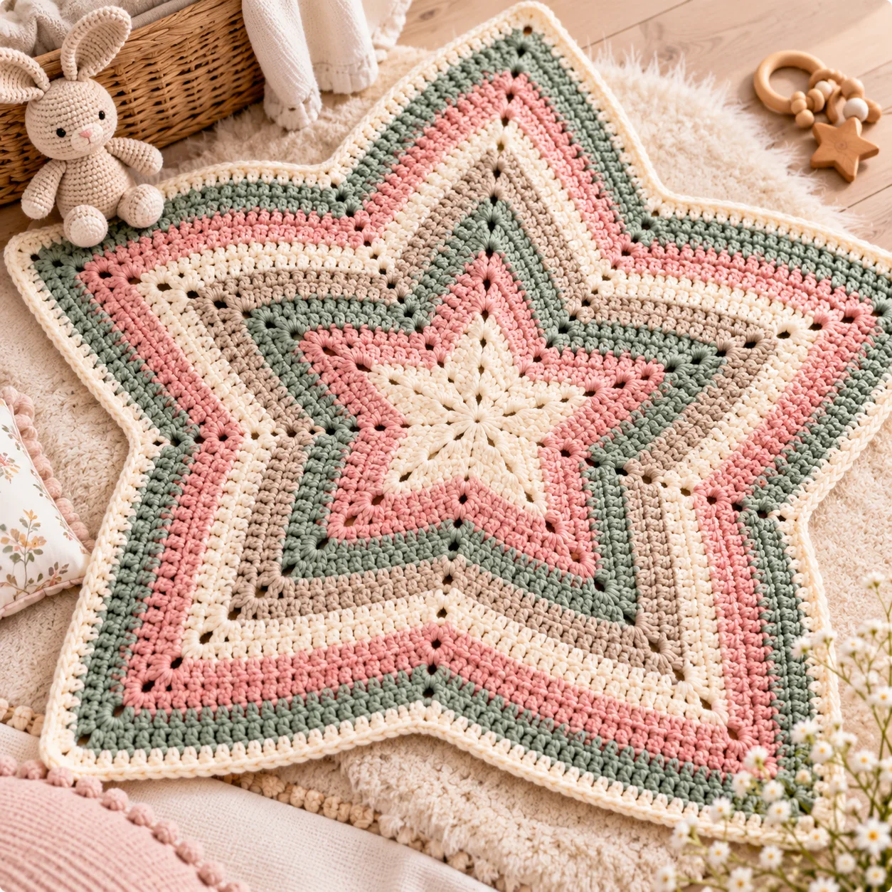 Star Shaped Crochet Blanket Free Pattern