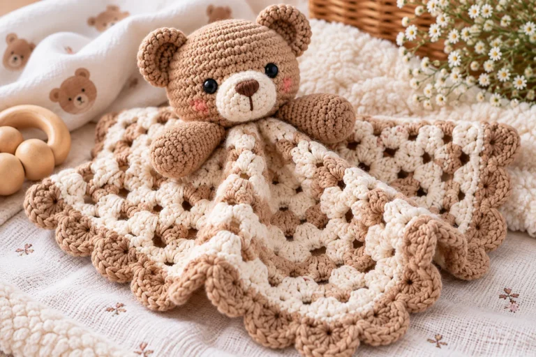 Crochet Bear Lovey Free Pattern