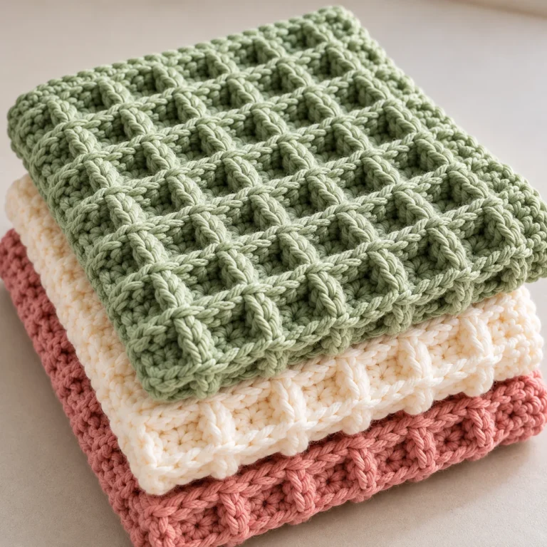 Waffle Stitch Crochet Dishcloth Pattern